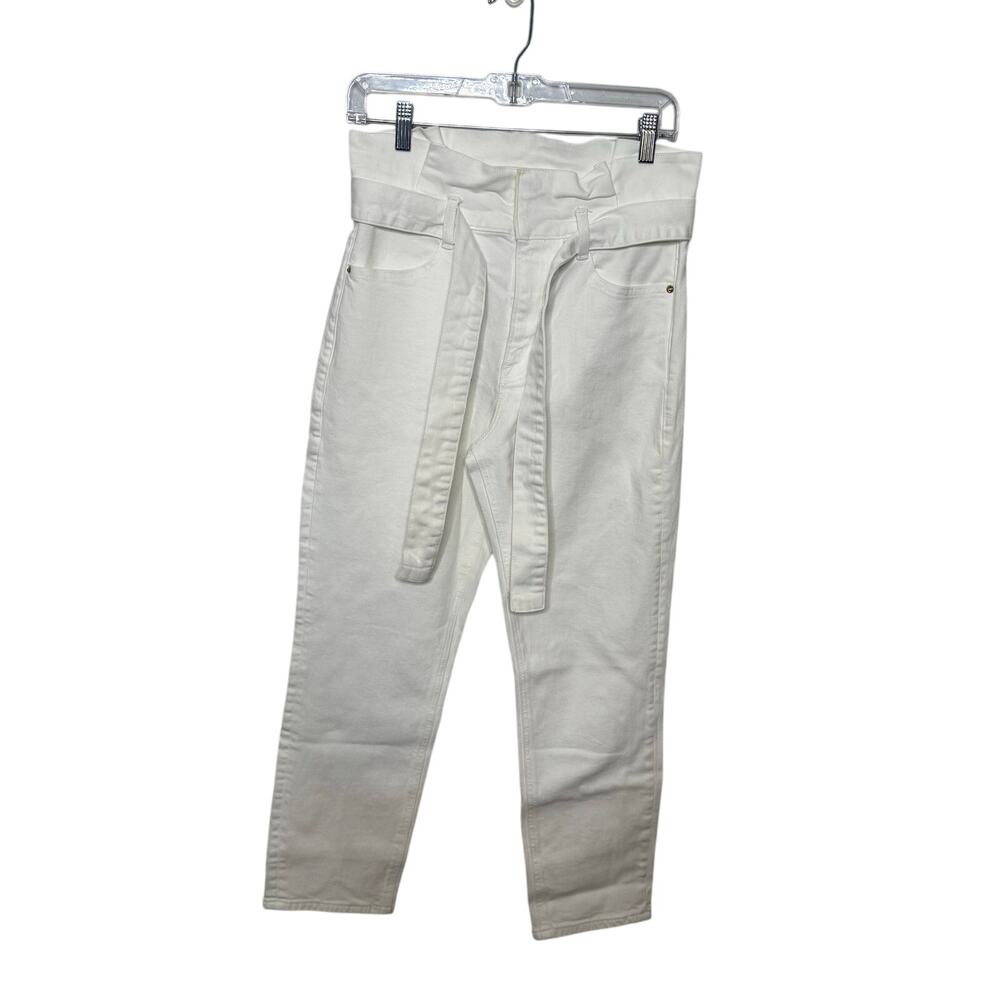FRAME Pleated Paperbag Waist Jeans Women’s 27‎ White High Rise Tapered Pants